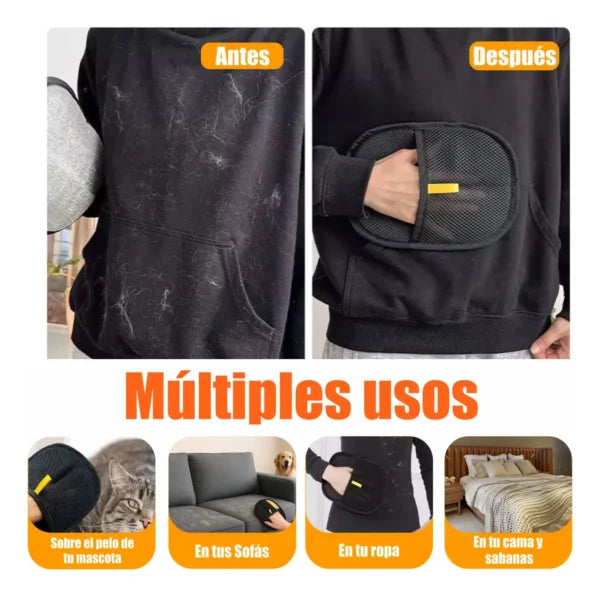 Guante Quita Pelos Reutilizable para Mascotas