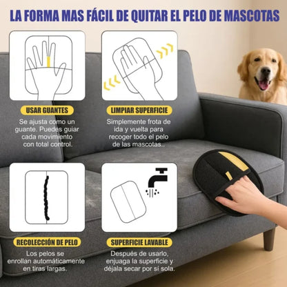 Guante Quita Pelos Reutilizable para Mascotas